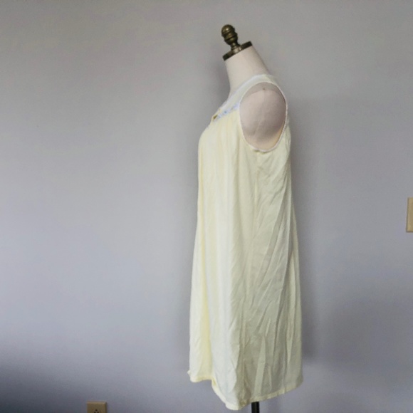 Yellow Nightgown SECRET TREASURES Pullover Floral Lace Trim Sleeveless Medium - Picture 4 of 8